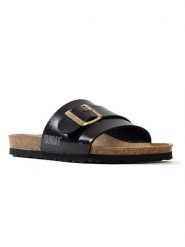 Sunbay Klapki "Ensena" w kolorze czarnym rozmiar: 36. Czarne klapki Sunbay, bez wzorów, klasyczne, z otwartym noskiem, bez obcasa, bez zapięcia. Za 117.99 zł.