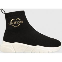 Love Moschino sneakersy kolor czarny. Czarne buty sportowe lifestyle Love Moschino, bez wzorów, z gumy, sportowe, z okrągłym noskiem, bez zapięcia. W wyprzedaży za 649.99 zł.