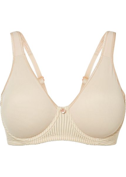 Biustonosz minimizer z wyściełanymi ramiączkami. Brązowe biustonosze bonprix, bez wzorów. Za 77.99 zł.