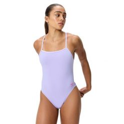 Strój kąpielowy damski Speedo Fl Solid V-Back 2.0. Fioletowe stroje jednoczęściowe Speedo, bez wzorów, sportowe. Za 169.99 zł.