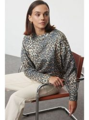 Trendyol Sweter w kolorze beżowo-szarym rozmiar: S. Brązowe swetry Trendyol, s, bez wzorów, bez ramiączek. Za 86.99 zł.