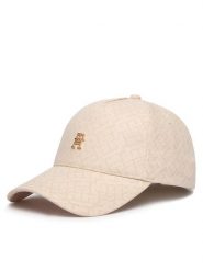 Tommy Hilfiger Czapka z daszkiem Monogram Jacq Cap AW0AW18331 Beżowy. Brązowe czapki z daszkiem Tommy Hilfiger, bez wzorów, z bawełny. Za 249.99 zł.