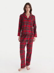 Hunkemöller Piżama 302782 Czerwony Regular Fit. Czerwone piżamy Hunkemöller, s, bez wzorów, z bawełny, bez kołnierzyka, bez ramiączek. Za 209.99 zł.