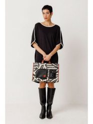 SKFK Torebka "Agres" w kolorze czarno-kremowym rozmiar: onesize. Brązowe torebki klasyczne SKFK, bez wzorów, z bawełny, przez ramię, bez dodatków. Za 317.99 zł.