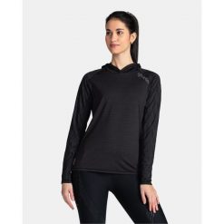 Bluza fitness damska Kilpi AILEEN-W. Czarne bluzy z kapturem Kilpi, s, bez wzorów, z materiału, z kapturem, do biegania. Za 163.85 zł.