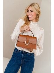 Lia Biassoni Skórzana torebka w kolorze jasnobrązowym - 25 x 16 x 8 cm rozmiar: onesize. Brązowe torebki klasyczne Lia Biassoni, bez wzorów, z materiału, przez ramię, bez dodatków. Za 282.99 zł.