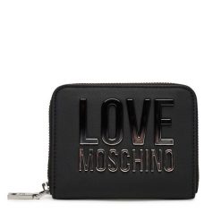 Duży Portfel Damski LOVE MOSCHINO. Czarne portfele Love Moschino, bez wzorów. Za 319.99 zł.