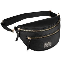 Saszetka damska czarna na ramię ze skóry ekologicznej mała listonoszka Peterson PTN JK6-01. Czarne nerki i saszetki Peterson, bez wzorów, ze skóry ekologicznej, małe, bez dodatków. Za 89.99 zł.