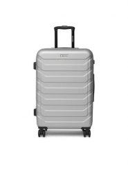 GINO ROSSI Walizka średnia CEO-GIN-M-003-05-SILVER Srebrny. Szare walizki Gino Rossi, średnie. Za 279.99 zł.