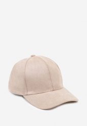 Beżowa Casualowa Czapka z Daszkiem Tuslena. Brązowe czapki z daszkiem Renee, na wiosnę, bez wzorów, z jeansu, eleganckie. Za 39.99 zł.