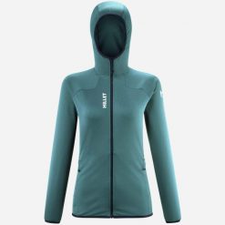 Bluza damska termiczna MILLET W Lokka Hoodie Iii zielony. Zielone bluzy Millet, l, bez wzorów, sportowe, bez ramiączek, bez kaptura. Za 348.60 zł.