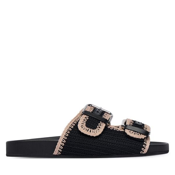 Klapki Weekend Max Mara. Czarne klapki Weekend Max Mara, bez wzorów, bez obcasa, bez zapięcia. Za 1,259.00 zł.
