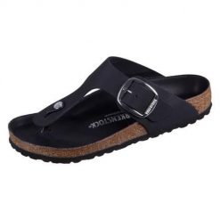 Japonki damskie Birkenstock Gizeh Big Buckle. Czarne japonki Birkenstock, bez wzorów, z materiału. Za 906.00 zł.