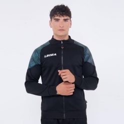 Kobieta Biegowa Kurtka Lekka Oddychająca Czarna-Zielona Tiffany. Czarne kurtki do biegania LEGEA, s, bez wzorów, z bawełny, bez kaptura, do biegania. Za 136.00 zł.