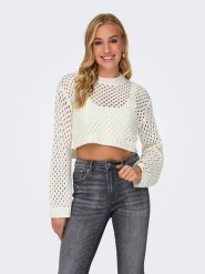 ONLY Sweter w kolorze białym rozmiar: S. Białe swetry ONLY, s, bez wzorów, bez ramiączek. Za 74.81 zł.