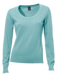 Heine Sweter w kolorze turkusowym rozmiar: 38. Niebieskie swetry Heine, bez wzorów, z bawełny, bez ramiączek. Za 78.99 zł.