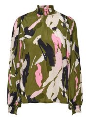 Kaffe Bluzka "Rosa" w kolorze khaki rozmiar: 42. Brązowe bluzki Kaffe, s, bez wzorów, z wiskozy, klasyczne, bez kołnierzyka, bez ramiączek. Za 91.34 zł.