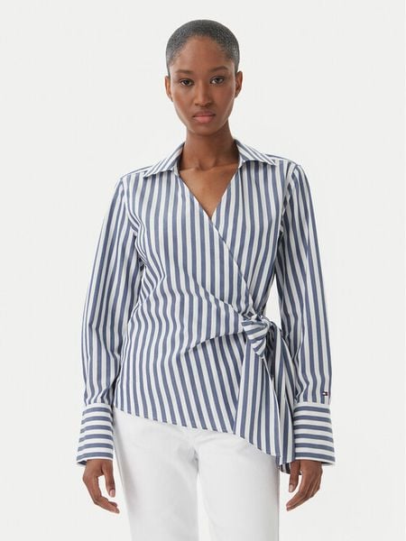 Tommy Hilfiger Koszula WW0WW49650 Niebieski Slim Fit. Niebieskie koszule Tommy Hilfiger, bez wzorów, z bawełny, bez kołnierzyka, bez ramiączek. Za 361.99 zł.