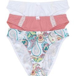 Figi (3 pary) bonprix z nadrukiem + biały + jasny koralowy. Białe figi marki bonprix, z nadrukiem. Za 38.97 zł.