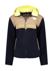 Geographical Norway Kurtka polarowa "Techic" w kolorze granatowym rozmiar: L. Niebieskie kurtki Geographical Norway, l, bez wzorów, z polaru, bez kaptura. Za 180.06 zł.