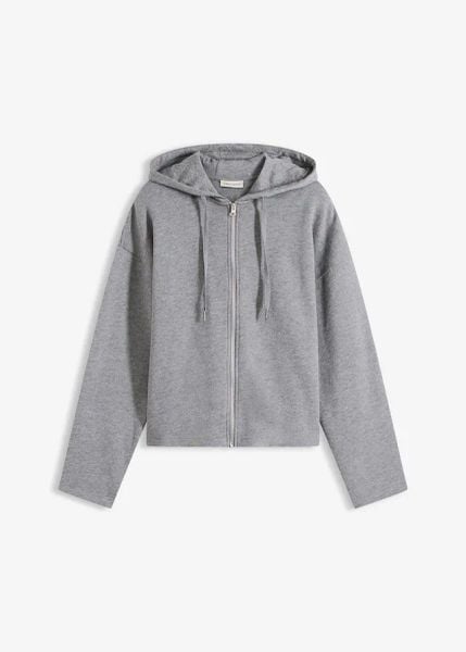 Bluza rozpinana z bawełną organiczną. Niebieskie bluzy bonprix, bez wzorów, z bawełny, bez kaptura. Za 97.99 zł.