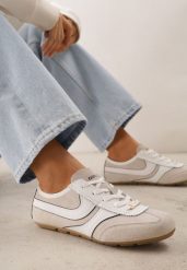 Beżowe Sneakersy Klasyczne Tenisówki z Zamszu Naturalnego Talanashta. Brązowe trampki Renee, bez wzorów, z jeansu, klasyczne, bez zapięcia. Za 199.99 zł.