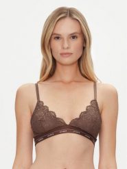 Guess Biustonosz z fiszbiną O4YC00 PZ01C Brązowy. Brązowe biustonosze Guess, z aplikacjami, z syntetyku. Za 139.99 zł.