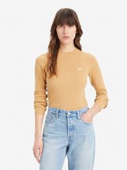 Levi's Sweter w kolorze karmelowym rozmiar: S. Brązowe swetry Levi's, s, bez wzorów, ze splotem, bez ramiączek. Za 144.92 zł.