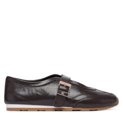 Baleriny Tommy Hilfiger. Brązowe baleriny Tommy Hilfiger, bez wzorów, bez obcasa, bez zapięcia. Za 449.99 zł.