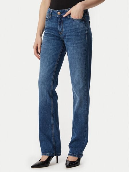 Guess Jeansy W6YAJD D1655 Niebieski Straight Leg. Niebieskie jeansy Guess, z aplikacjami, z bawełny. Za 390.99 zł.