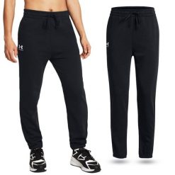 Spodnie dresowe damskie UNDER ARMOUR Rival Terry Joggers. Czarne spodnie sportowe Under Armour, bez wzorów, z dresówki, długie. W wyprzedaży za 232.30 zł.