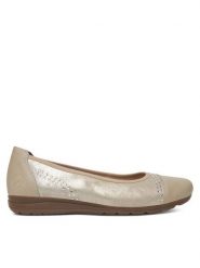Rieker Baleriny L9353-62 Złoty. Żółte baleriny Rieker, bez wzorów, ze skóry, bez obcasa, bez zapięcia. Za 249.99 zł.