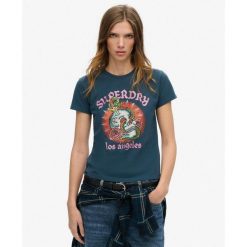 Koszulka z kryształkami do tatuażu. Czarne t-shirty sportowe Superdry, bez wzorów, bez ramiączek. W wyprzedaży za 209.60 zł.