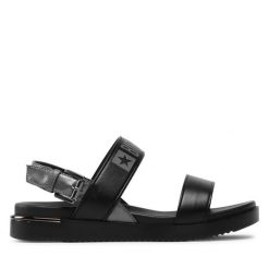 Sandały Big Star Shoes. Czarne sandały BIG STAR SHOES, bez wzorów, retro, bez obcasa, na płaskiej podeszwie, bez zapięcia. Za 119.99 zł.