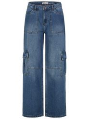 Sublevel Dżinsy - Comfort fit - w kolorze niebieskim rozmiar: L. Niebieskie jeansy Sublevel, l, z aplikacjami, z bawełny, z podwyższonym stanem. Za 122.96 zł.