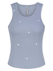 Eight2Nine Top w kolorze kremowo-szaroniebieskim rozmiar: XL. Niebieskie topy sportowe Eight2Nine, xl, bez wzorów, prążkowane. Za 43.99 zł.