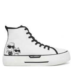 Trampki KARL LAGERFELD. Białe trampki KARL LAGERFELD, bez wzorów, bez zapięcia. Za 449.99 zł.
