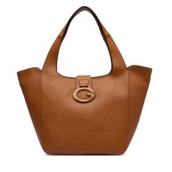 Torebka Guess. Brązowe shopper bag Guess, z aplikacjami, bez dodatków. Za 714.99 zł.