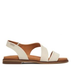 Sandały Pikolinos. Białe sandały Pikolinos, bez wzorów, bez obcasa, na płaskiej podeszwie, bez zapięcia. Za 489.99 zł.