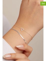 Heliophilia Srebrne bransoletki (2 szt.) rozmiar: onesize. Szare bransoletki Heliophilia, z cyrkonią, srebrne. Za 78.99 zł.