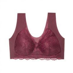 Biustonosz z szerokimi ramiączkami i koronkową wstawką na co dzień Vala. Szare biustonosze Intica, bez wzorów, z koronki. Za 79.00 zł.