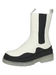 Steve Madden Skórzane sztyblety w kolorze biało-czarnym rozmiar: 40. Białe botki Steve Madden, bez wzorów, sportowe, bez zapięcia. Za 223.46 zł.