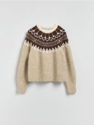 Sweter z dodatkiem wełny - wielobarwny. Swetry Reserved, l, bez wzorów, z dzianiny, bez ramiączek. Za 139.99 zł.