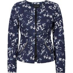 Żakiet boucle bonprix kobaltowy w kwiaty. Marynarki i żakiety marki bonprix. Za 179.99 zł.