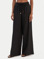 Seafolly Spodnie materiałowe Palermo 55549-PA Czarny Wide Leg. Czarne spodnie materiałowe Seafolly, bez wzorów, ze lnu. Za 469.99 zł.