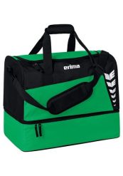 Torba sportowa z dolną przegrodą Erima Six Wings. Czarne torby sportowe Erima, bez wzorów, z poliesteru, na ramię. Za 139.99 zł.