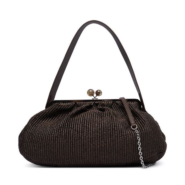 Torebka Weekend Max Mara. Brązowe kopertówki Weekend Max Mara, bez wzorów, wizytowe, bez dodatków. Za 1,739.00 zł.