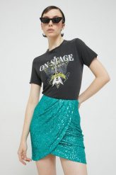 Only t-shirt bawełniany kolor czarny. Czarne t-shirty ONLY, l, bez wzorów, z bawełny, bez kołnierzyka, bez ramiączek. W wyprzedaży za 49.99 zł.