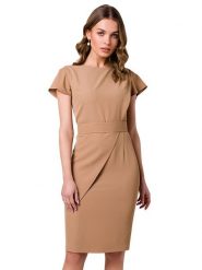 Stylove Sukienka w kolorze beżowym rozmiar: L. Brązowe sukienki Stylove, l, bez wzorów, bez kołnierzyka, bez ramiączek, midi. Za 302.45 zł.