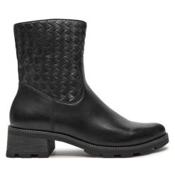 Botki Caprice. Czarne botki Caprice, bez wzorów, bez obcasa, na płaskiej podeszwie, bez zapięcia. Za 239.99 zł.